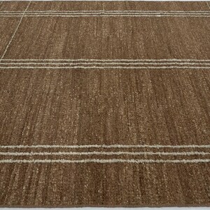 Woven Ridge Basalt Cream Wool Rug, Hand-Woven Ribbed Directional Weave, Cream Area Rug 8x10 image 7