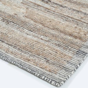 Tapis en laine à poils longs couleur taupe corail, noué à la main, à poils longs et courts, tapis grège taupe 8x10 image 6