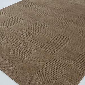 Deep Pile Cruise Sienna Wool Rug, Hand-Knotted Plush High-Low Pile, Burnt Sienna Area Rug 8x10 image 6