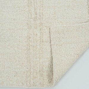Woven Ridge Aspen Ivory Wool Rug, Hand-Woven Ribbed Directional Weave, Ivory Cream Area Rug 8x10 image 5