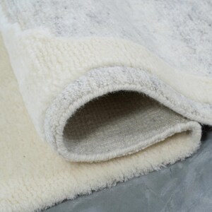 Warm Grain Cleary Ivory wollen vloerkleed, handgeknoopt met een gestructureerd tribaal weefsel, ivoorkleurig crèmekleurig vloerkleed 8x10 afbeelding 9