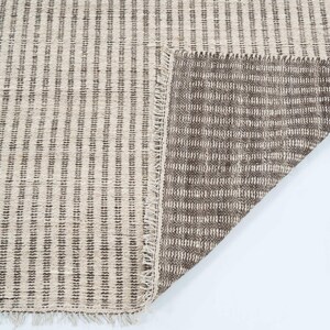 Woven Ridge Clove Cream Wool Rug, Hand-Woven Ribbed Directional Weave, Cream Area Rug 8x10 image 6
