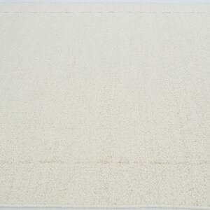 Woven Ridge Aurora Ivory Wool Rug, Hand-Woven Ribbed Directional Weave, Ivory Cream Area Rug 8x10 image 8