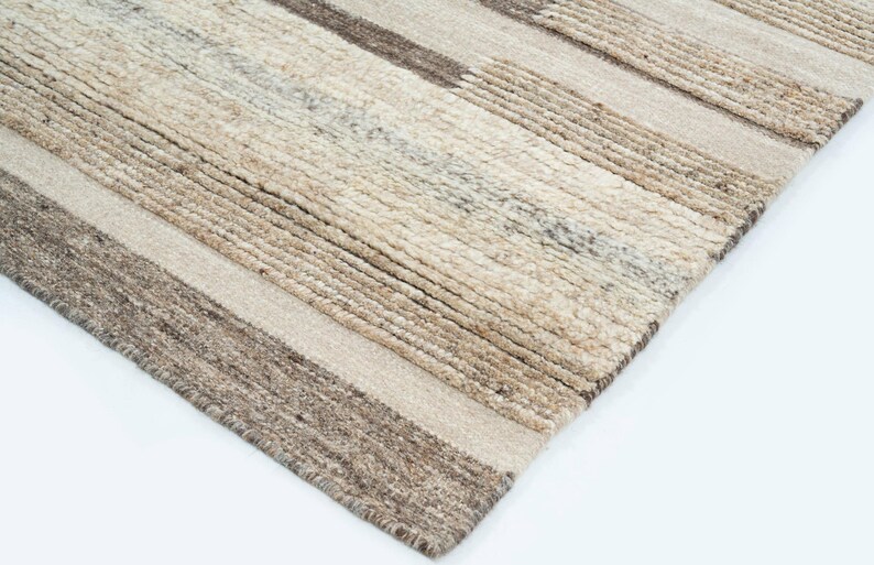 Warm Grain Chaparral Camel wollen vloerkleed, handgeknoopt met een gestructureerd tribaal weefsel, warm camelkleurig vloerkleed 8x10 afbeelding 5