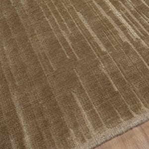 Still Water Beacon Wheat Wool Rug, Hand-Knotted Striated Sheen, Warm Gold Camel Area Rug 8x10 image 10