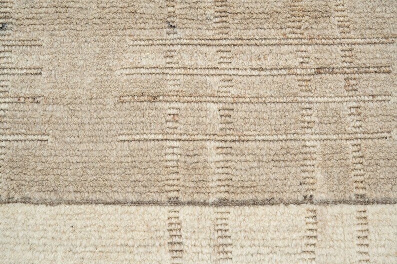 Tapete de lã creme com textura de cobre e grãos quentes, tecido tribal texturizado feito à mão, tapete creme 8x10 imagem 4
