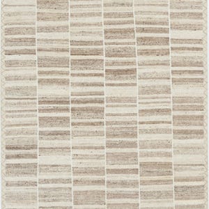 Deep Pile Copse Cream Wool Rug, Hand-Knotted Plush High-Low Pile, Cream Area Rug 8x10 image 3