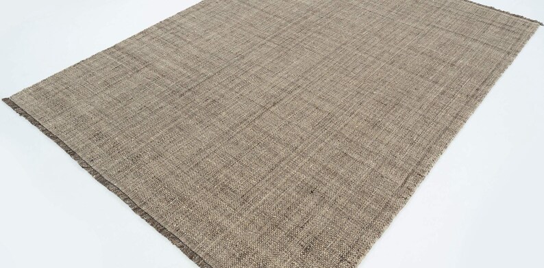 Tappeto Woven Ridge Current in lana color crema, tessuto a mano con trama a coste direzionali, tappeto color crema 8x10 immagine 1