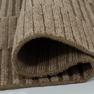 Deep Pile Cruise Sienna Wool Rug, Hand-Knotted Plush High-Low Pile, Burnt Sienna Area Rug 8x10 image 2