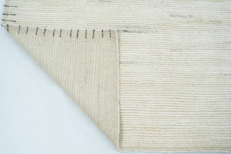 Alfombra de lana Warm Grain Acorn Ivory, tejido tribal texturizado anudado a mano, alfombra de área color crema marfil 8x10 imagen 5