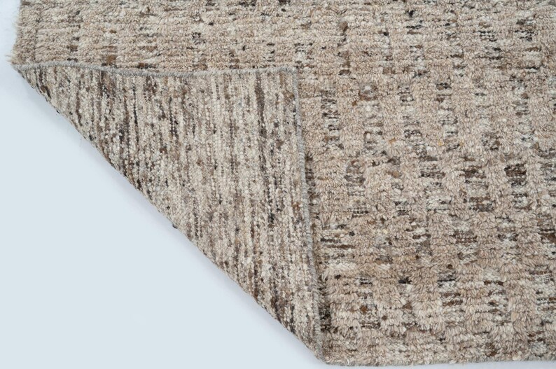 Still Water Burlap Camel Wool Rug, Hand-Knotted Tonal Washed Pattern, Warm Camel Area Rug 8x10 image 6