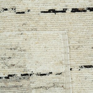 Warm Grain Boulder Cream wollen vloerkleed, handgeknoopt met een gestructureerd tribaal weefsel, crèmekleurig vloerkleed 8x10 afbeelding 4