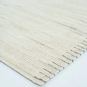 Alfombra de lana Warm Grain Acorn Ivory, tejido tribal texturizado anudado a mano, alfombra de área color crema marfil 8x10 imagen 7