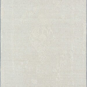 Still Water Cedar Ivory wollen vloerkleed, handgeknoopt met tonale, gewassen patronen, ivoorkleurig crèmekleurig vloerkleed 8x10 afbeelding 2