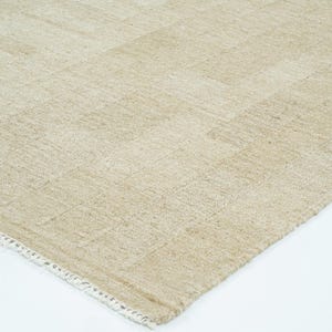 Tappeto in lana Soft Ground Dawn Honey, tessuto a mano a pelo corto, con trama piatta, caldo colore miele, 8x10 immagine 1