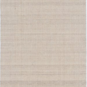 Geweven Cumulus-wollen vloerkleed met ribbels, crèmekleurig, handgeweven, richtingsgebonden, crèmekleurig vloerkleed 8x10 afbeelding 2