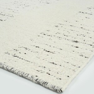 Warm Grain Brocade Ivory Wool Rug, Hand-Woven Textured Tribal Weave, Ivory Cream Area Rug 8x10 image 7