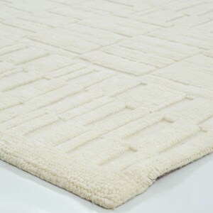 Alfombra Quiet Weave de lana color canela marfil, anudada a mano con textura sutil tono sobre tono, alfombra de área color crema marfil de 8x10 imagen 6