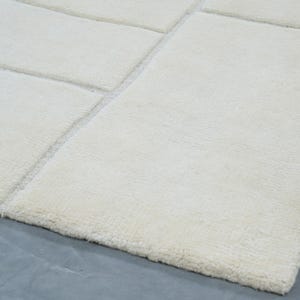 Quiet Weave Bramble Ivory Wool Rug, Hand-Knotted Tone-on-Tone Subtle Texture, Ivory Cream Area Rug 8x10 image 6