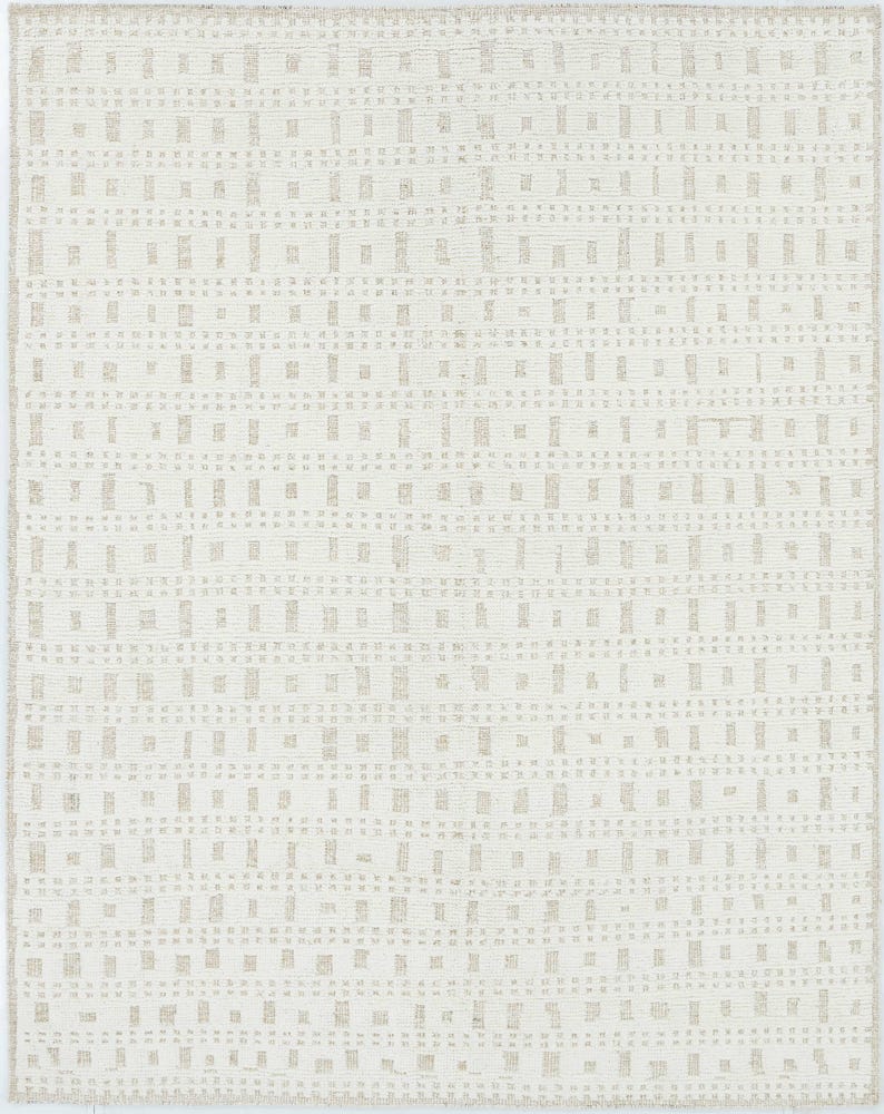 Tapete de lã cor marfim Deep Pile Bluff, feito à mão com nós, macio, com diferentes alturas de pelo, tapete de área em tom creme marfim 8x10 imagem 1