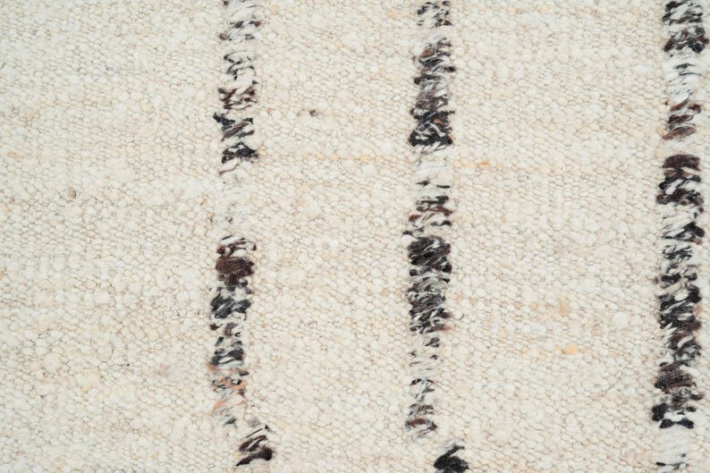 Warm Grain Belfry Cream Wool Rug, Hand-Woven Textured Tribal Weave, Cream Area Rug 8x10 image 4