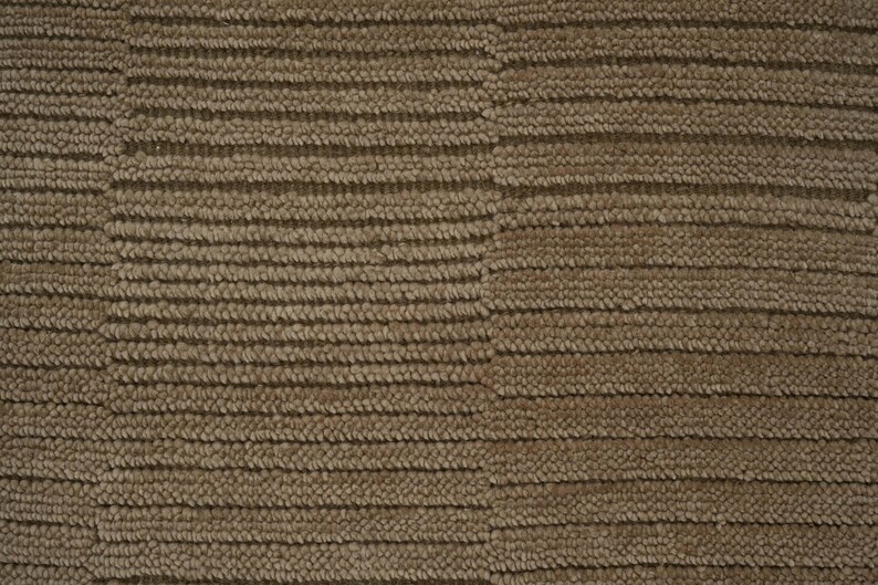 Deep Pile Cruise Sienna Wool Rug, Hand-Knotted Plush High-Low Pile, Burnt Sienna Area Rug 8x10 image 4