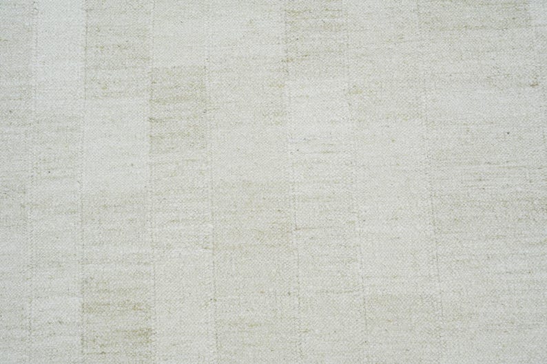 Tapete Soft Ground Dill Cream em lã, tecido à mão com trama plana de pelo baixo, tapete creme 8x10 imagem 5