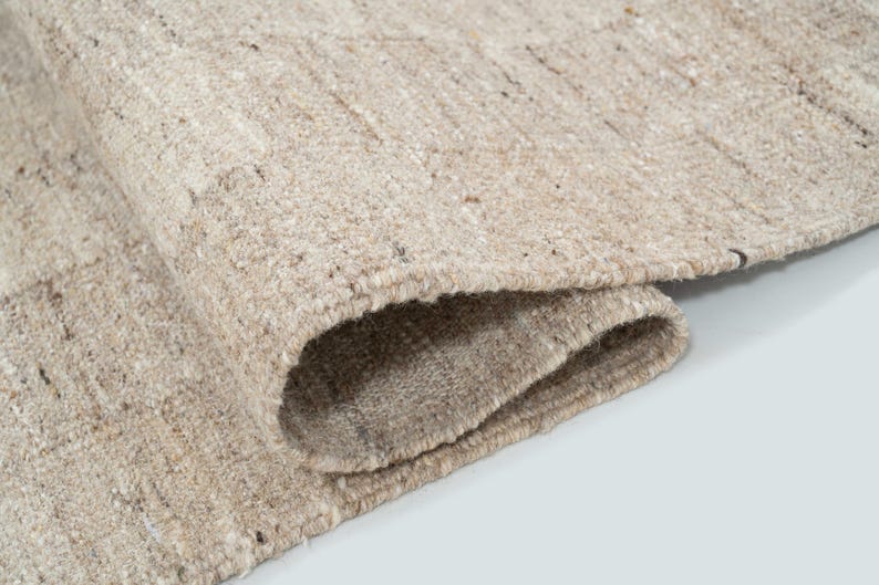 Soft Ground Divide Honey wollen vloerkleed, handgeweven laagpolig platweefsel, warm honingkleurig vloerkleed 8x10 afbeelding 6