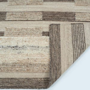 Warm Grain Chaparral Camel wollen vloerkleed, handgeknoopt met een gestructureerd tribaal weefsel, warm camelkleurig vloerkleed 8x10 afbeelding 3