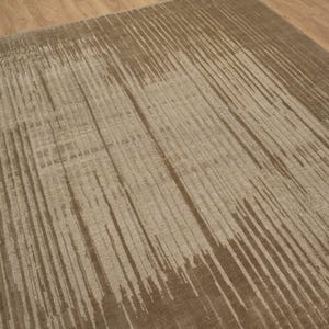 Still Water Beacon Wheat Wool Rug, Hand-Knotted Striated Sheen, Warm Gold Camel Area Rug 8x10 image 9