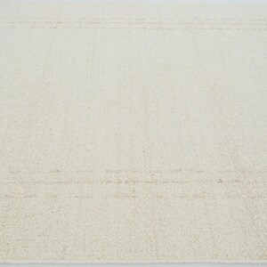 Woven Ridge Ash Ivory Wool Rug, Hand-Woven Ribbed Directional Weave, Ivory Cream Area Rug 8x10 image 8