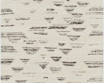 Alfombra de lana berilo color crema de grano cálido, tejida a mano con textura tribal, alfombra color crema de 8x10