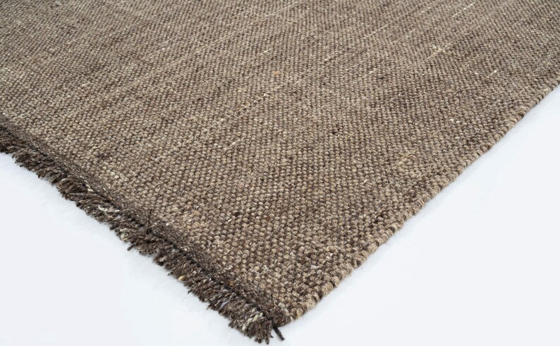 Woven Ridge Cupola Honey wollen vloerkleed, handgeweven ribbelweefsel met richtingspatroon, warm honingkleurig vloerkleed 8x10 afbeelding 7