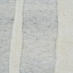 Warm Grain Cleary Ivory wollen vloerkleed, handgeknoopt met een gestructureerd tribaal weefsel, ivoorkleurig crèmekleurig vloerkleed 8x10 afbeelding 4