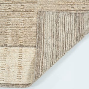 Tapete de lã creme com textura de cobre e grãos quentes, tecido tribal texturizado feito à mão, tapete creme 8x10 imagem 5