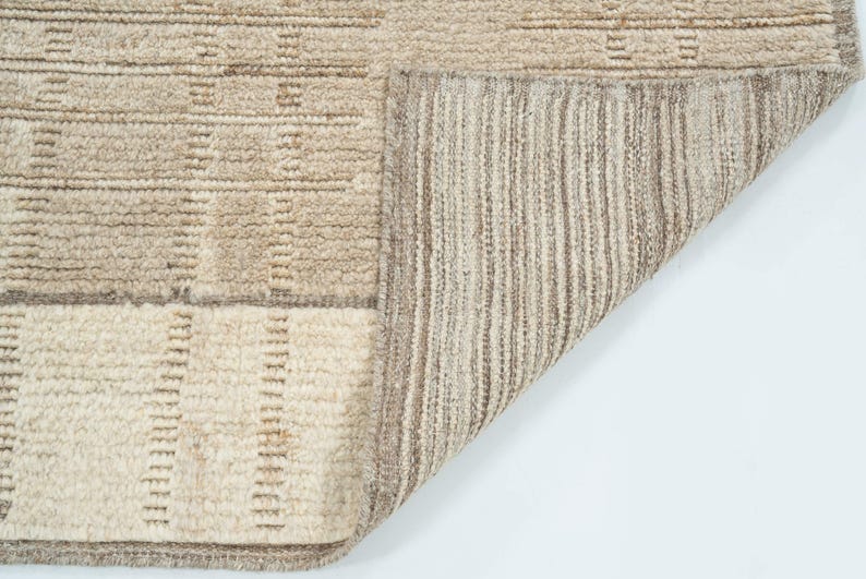 Tapete de lã creme com textura de cobre e grãos quentes, tecido tribal texturizado feito à mão, tapete creme 8x10 imagem 5