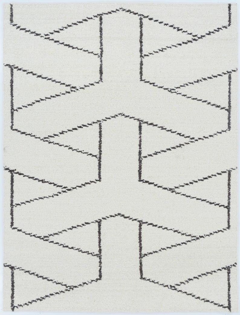 Dywan wełniany Warm Grain Cloud Ivory, tkany ręcznie, teksturowany, plemienny, kremowy, 8x10 zdjęcie 1