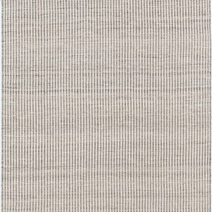 Woven Ridge Clove Cream Wool Rug, Hand-Woven Ribbed Directional Weave, Cream Area Rug 8x10 image 2