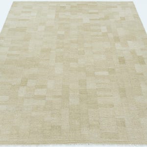 Tappeto in lana Soft Ground Dawn Honey, tessuto a mano a pelo corto, con trama piatta, caldo colore miele, 8x10 immagine 3