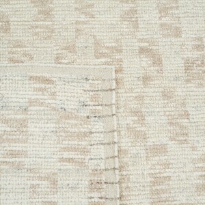 Warm Grain Billow Ivory Wool Rug, Hand-Knotted Textured Tribal Weave, Ivory Cream Area Rug 8x10 image 3