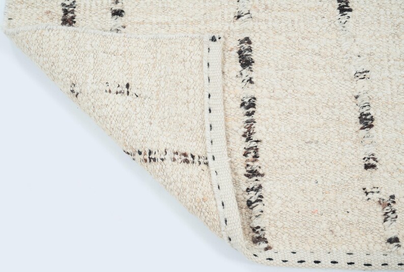Warm Grain Belfry Cream Wool Rug, Hand-Woven Textured Tribal Weave, Cream Area Rug 8x10 image 5