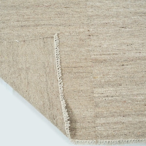 Soft Ground Creek Wollteppich in Taupe, handgewebt, flachgewebt, kurzflorig, graubeige-taupefarbener Teppich, 8x10 Bild 3