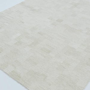 Tapete Soft Ground Dill Cream em lã, tecido à mão com trama plana de pelo baixo, tapete creme 8x10 imagem 7