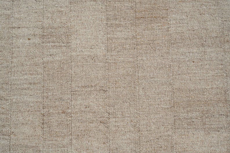 Zachte, laagpolige, camelkleurige wollen vloerkleed, handgeweven, platgeweven, warme camelkleurige vloerkleed 8x10 afbeelding 4