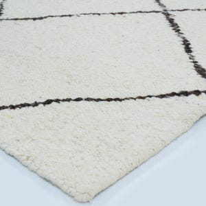 Tapis Warm Grain Cress en laine ivoire, tissé à la main, motif tribal texturé, tapis crème ivoire 8x10 image 7