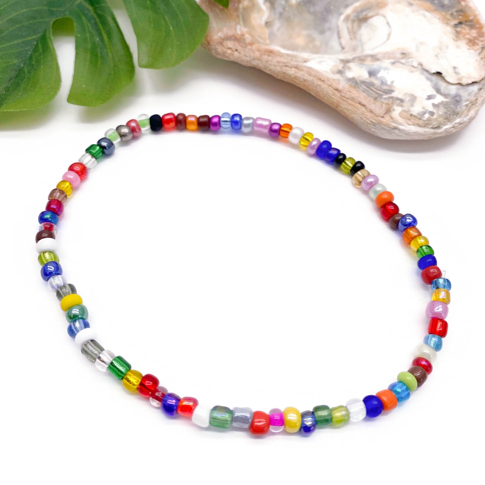 Seed Bead Anklet Multicolour Glass Beads in Simple Stylish Etsy