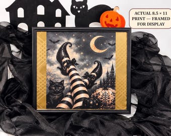 Moonlight Witch Legs Wall Art Halloween Decor