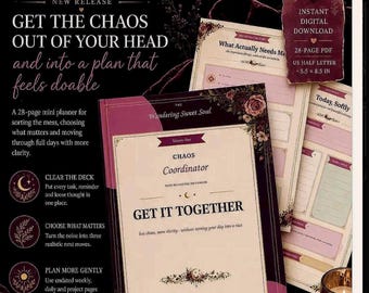Chaos Coordinator Get It Together Planner, 28 Page printable, productivity, PDF