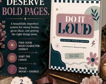 Do it Loud Productivity Planner Printable | 22-Page Busy Brain Planner | Daily Weekly Habit Tracker |