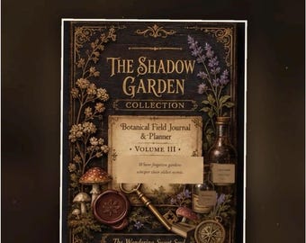 Shadow Garden Botanical Planner, Dark Cottagecore Journal (Digital Download)
